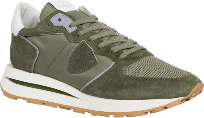 Philippe Model Hoge Top Sneakers Effen Sluiting Green Heren