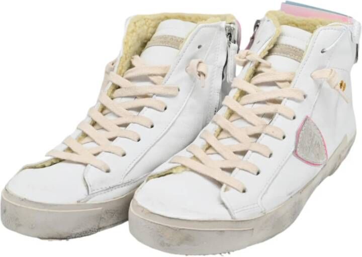 Philippe Model Hoge Top Sneakers Wit Roze Bont Multicolor Dames