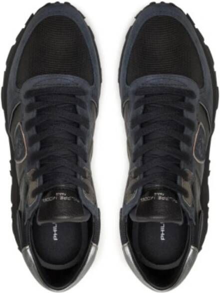 Philippe Model Hoge Top Tropez Sneakers van Leer en Suède Black Dames