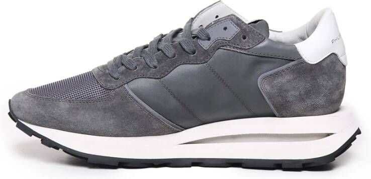 Philippe Model Houtskool Sneakers met Memory Foam Binnenzool Gray Heren