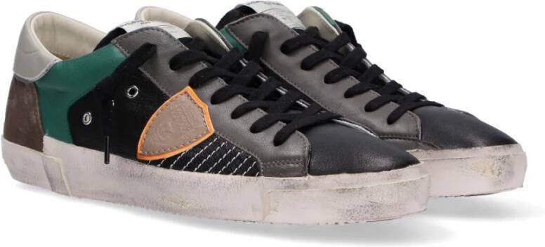 Philippe Model Italiaanse leren sneakers met iconisch embleem Multicolor Heren