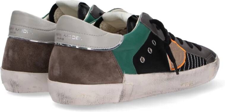 Philippe Model Italiaanse leren sneakers met iconisch embleem Multicolor Heren