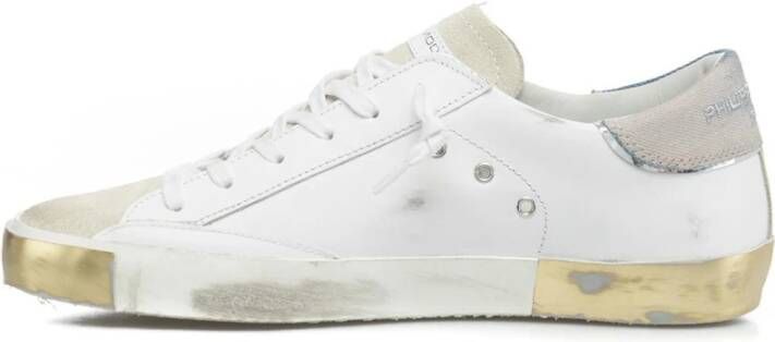 Philippe Model Italiaanse Sneakers met Contrasterend Hiel Detail White Dames