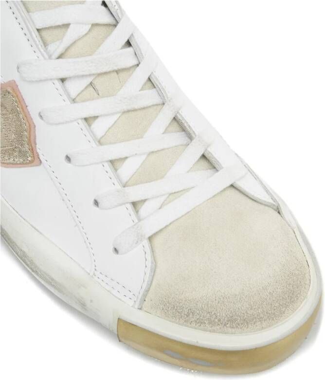 Philippe Model Italiaanse Sneakers met Contrasterend Hiel Detail White Dames