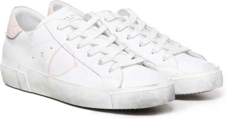 Philippe Model Sneakers met versleten effect en logo White Dames