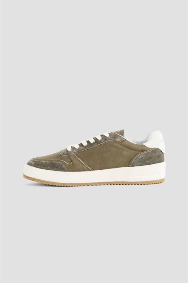 Philippe Model Khaki Groene Sneakers met Geperforeerde Neus Brown Heren