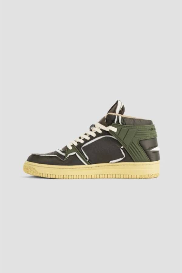 Philippe Model Khaki leren mid-top sneakers Green Heren