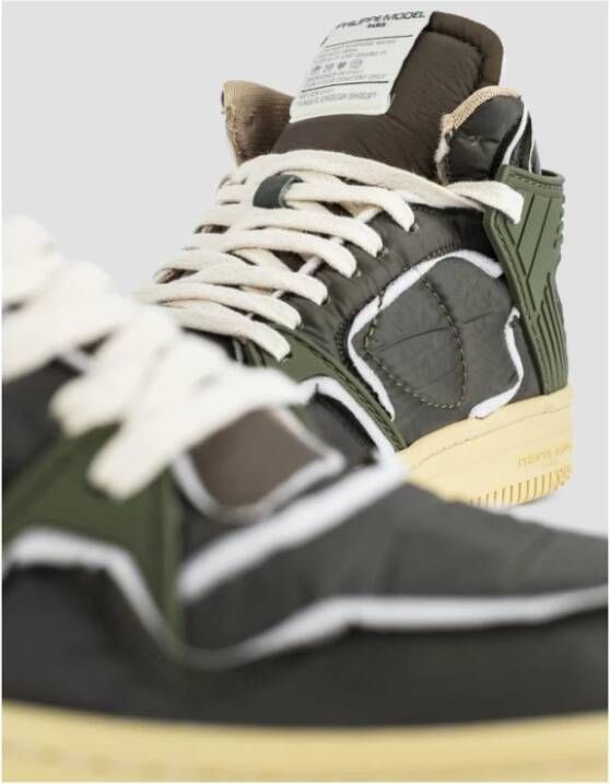 Philippe Model Khaki leren mid-top sneakers Green Heren