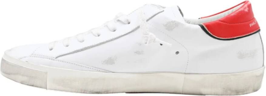 Philippe Model Lage Blanc Rood Sneakers White Heren