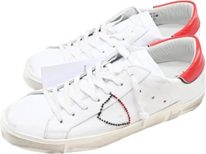 Philippe Model Lage Blanc Rood Sneakers White Heren