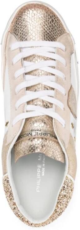 Philippe Model Lage Glitter Gouden Sneaker Multicolor Dames