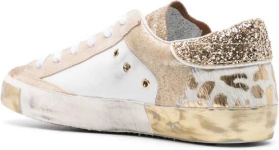 Philippe Model Lage Glitter Gouden Sneaker Multicolor Dames