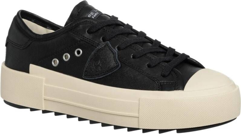 Philippe Model Lage Haute Sneakers Effen Patroon Veters Black Dames