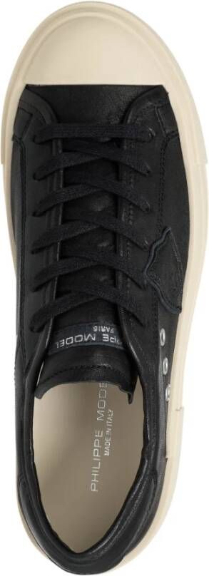 Philippe Model Lage Haute Sneakers Effen Patroon Veters Black Dames