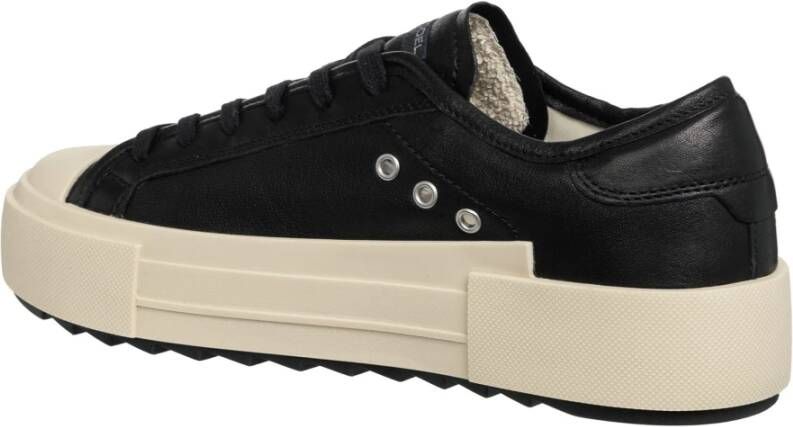 Philippe Model Lage Haute Sneakers Effen Patroon Veters Black Dames