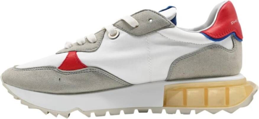 Philippe Model Lage Man Mondial Sneakers in Wit Beige Multicolor Heren