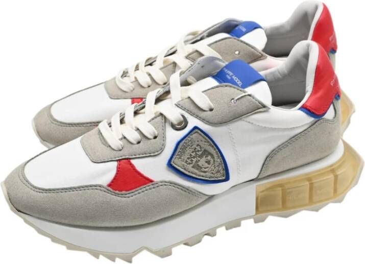 Philippe Model Lage Man Mondial Sneakers in Wit Beige Multicolor Heren