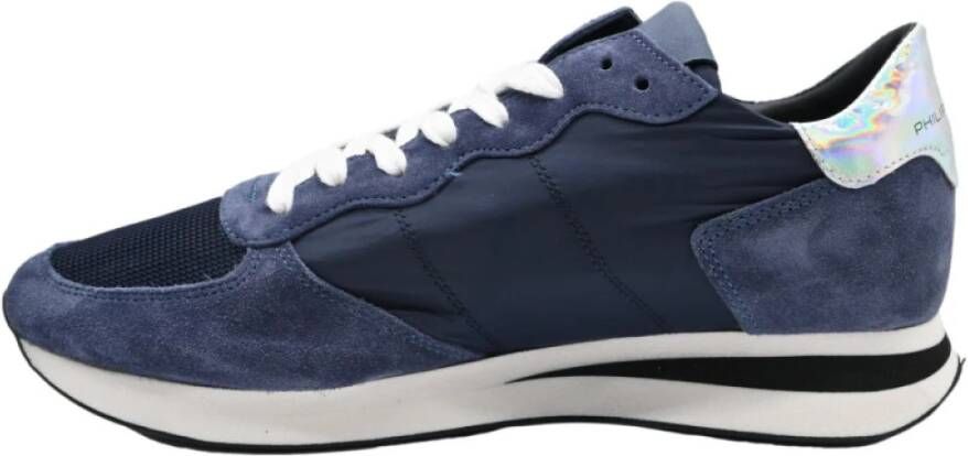 Philippe Model Lage Mondial Blauw Zilver Sneakers Blue Dames