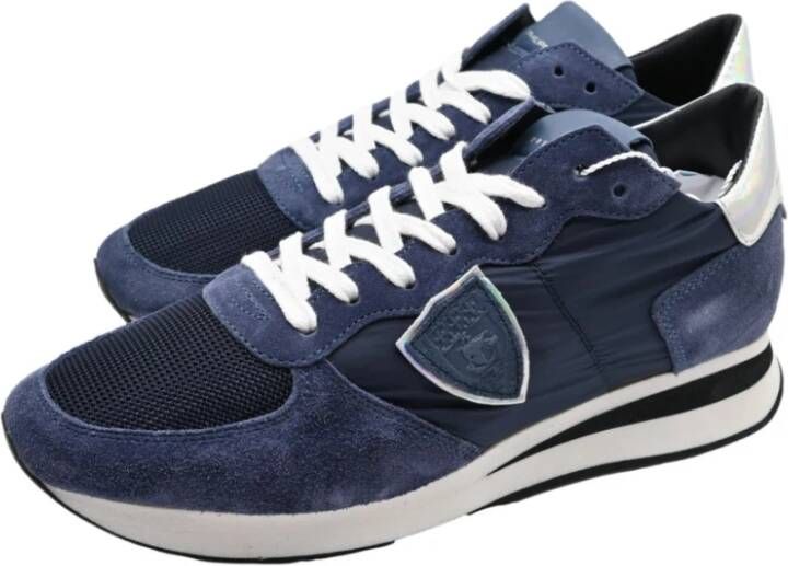 Philippe Model Lage Mondial Blauw Zilver Sneakers Blue Dames