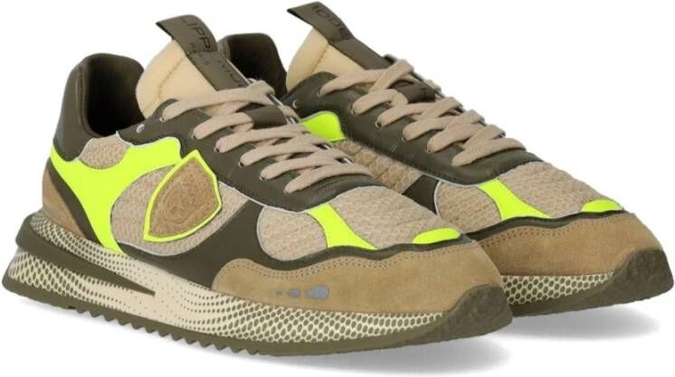 Philippe Model Lage Neon Militair Groene Sneaker Green Heren