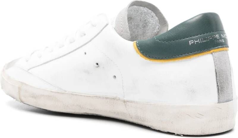 Philippe Model Lage sneaker van kalfsleer en suède White Heren