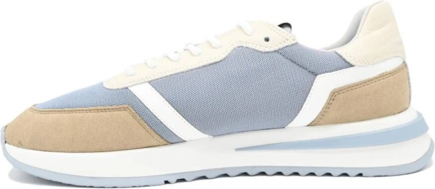 Philippe Model Lage Sneakers Blauw Wit Mondial Multicolor Heren