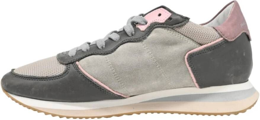 Philippe Model Lage Sneakers in Grijs Roze Mix Multicolor Dames