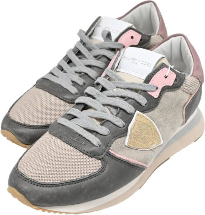 Philippe Model Lage Sneakers in Grijs Roze Mix Multicolor Dames