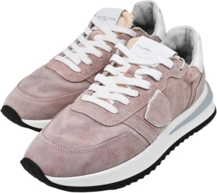 Philippe Model Lage Sneakers in Roze Suède Pink Heren