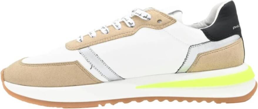 Philippe Model Lage Sneakers in Wit Beige Multicolor Heren