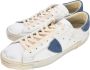 Philippe Model Lage Sneakers in Wit en Blauw White Heren - Thumbnail 3