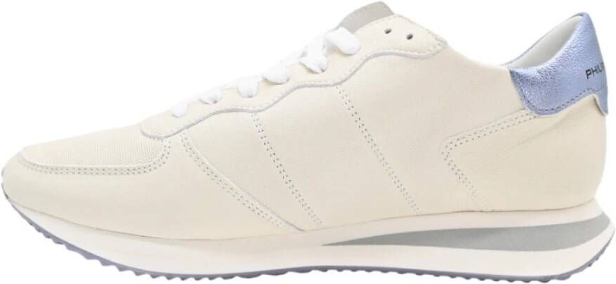 Philippe Model Lage Sneakers in Wit en Paars Beige Heren