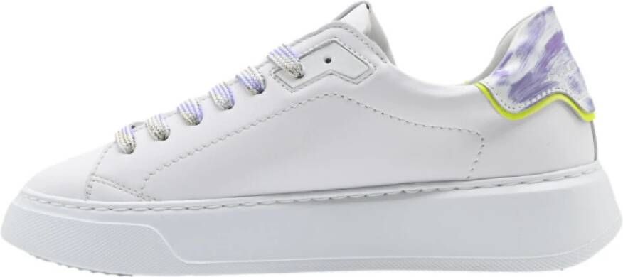 Philippe Model Lage Sneakers in Wit en Paars Multicolor Dames