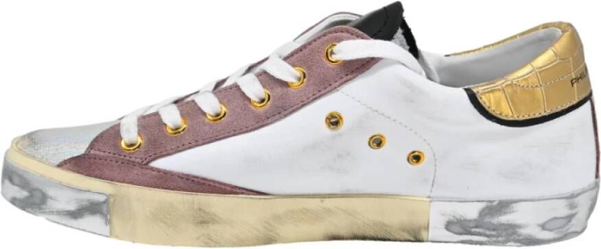 Philippe Model Lage Sneakers in Wit en Roze Multicolor Dames