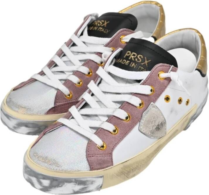 Philippe Model Lage Sneakers in Wit en Roze Multicolor Dames