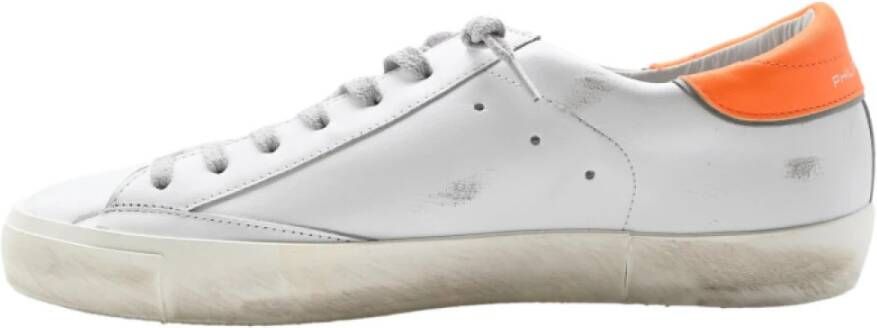 Philippe Model Lage Sneakers met Borduurdetail White Heren