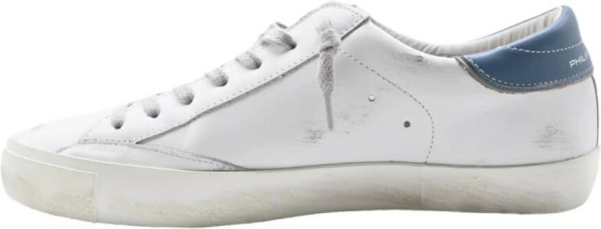 Philippe Model Lage Sneakers met Borduurdetail White Heren