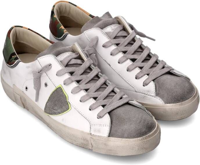 Philippe Model Lage Sneakers met Camouflage Print White Heren