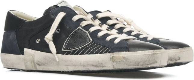 Philippe Model Lage Sneakers met Vernielde Details Black Heren