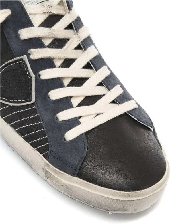 Philippe Model Lage Sneakers met Vernielde Details Black Heren