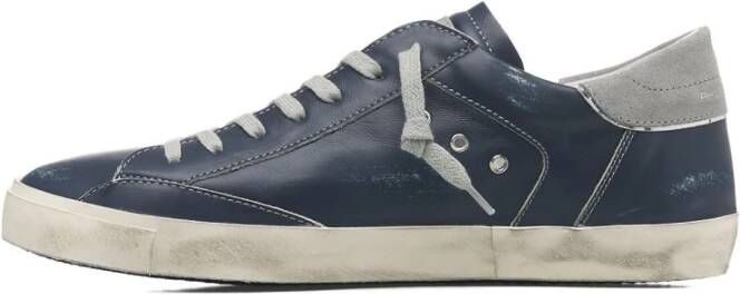 Philippe Model Lage Sneakers met Vernielde Details Blue Heren