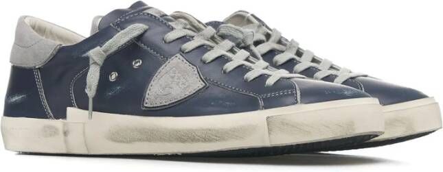 Philippe Model Lage Sneakers met Vernielde Details Blue Heren