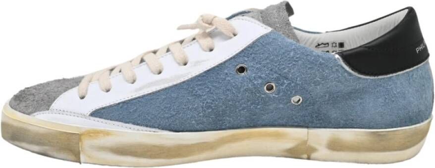 Philippe Model Lage Sneakers Mixage Denim Grijs Multicolor Heren