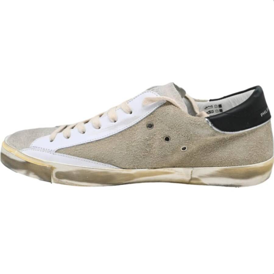 Philippe Model Lage Sneakers Mixage Grijs Wit Beige Heren