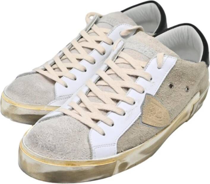 Philippe Model Lage Sneakers Mixage Grijs Wit Beige Heren