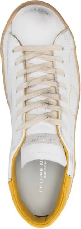 Philippe Model Lage Sneakers Wit Geel White Heren