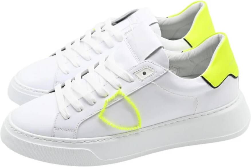 Philippe Model Lage Tempel Sneakers Broderie Pop White Heren