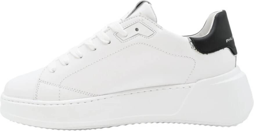 Philippe Model Lage Tempel Sneakers in Wit Zwart White Dames