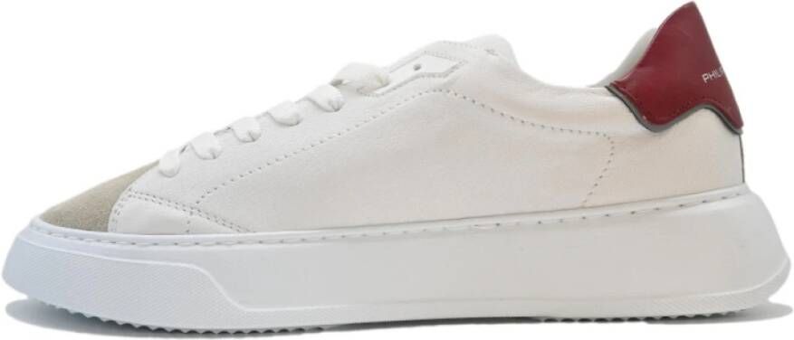 Philippe Model Lage Tempel Sneakers Mixage Blanc Rouge Beige Heren