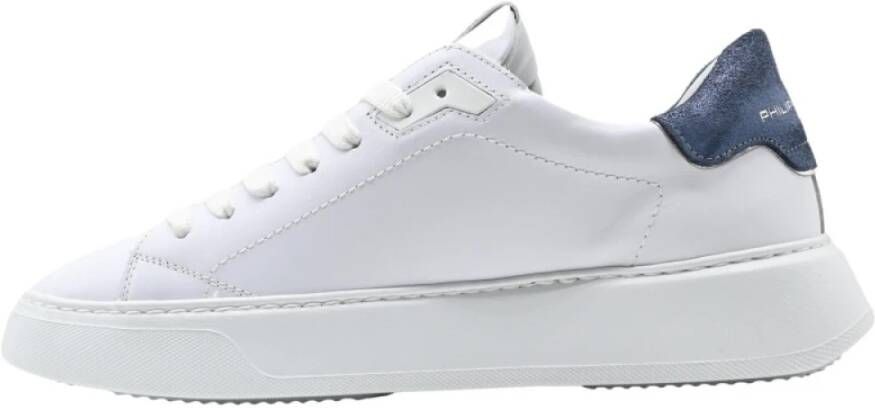 Philippe Model Lage Tempel Suède Sneakers in Wit White Heren